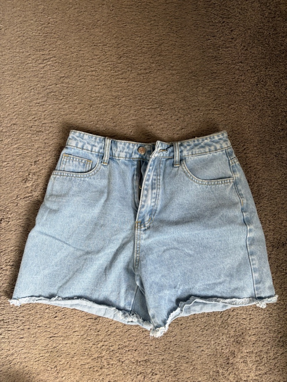 SHEIN Light Blue High-Waist Denim Shorts